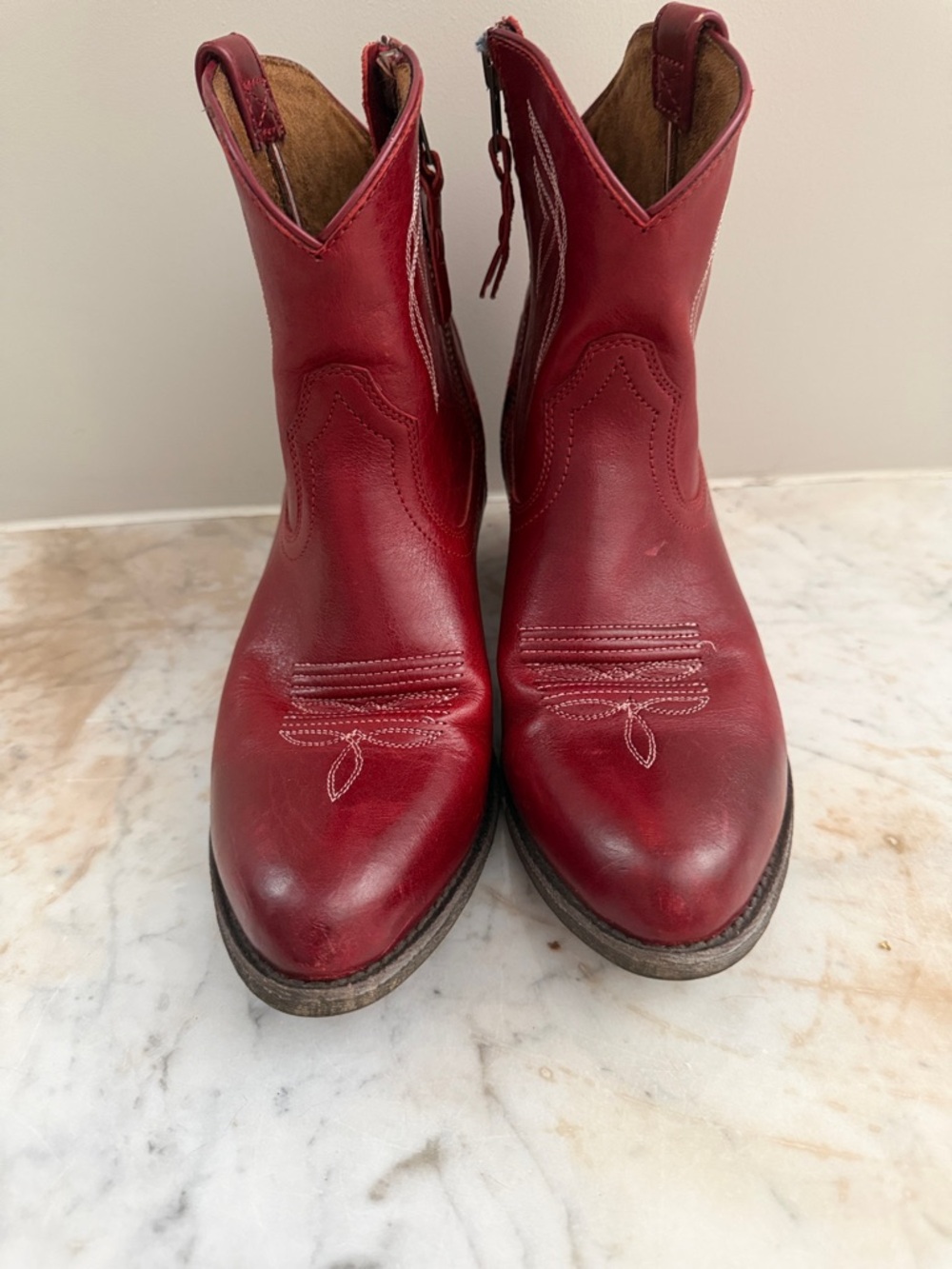 Ariat Wine Red Leather Zip-Top Ankle Boot